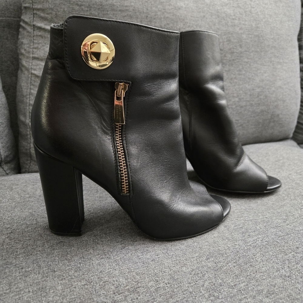 Kurt Geiger London Leather Heeled Peep toe Boots Size 38 #123 - Picture 10 of 10